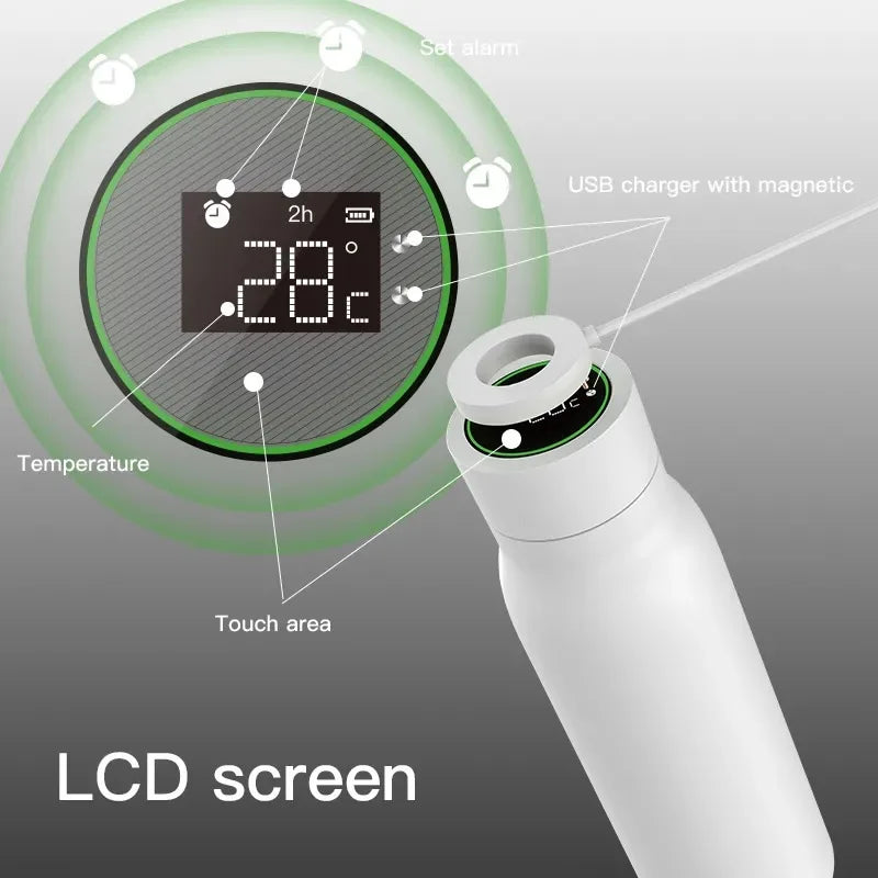 Tuya Bluetooth Smart Water Cup LCD Temperature Display Water Consumption Record Keep Warm Bottle Works With Tuya Smart Life APP