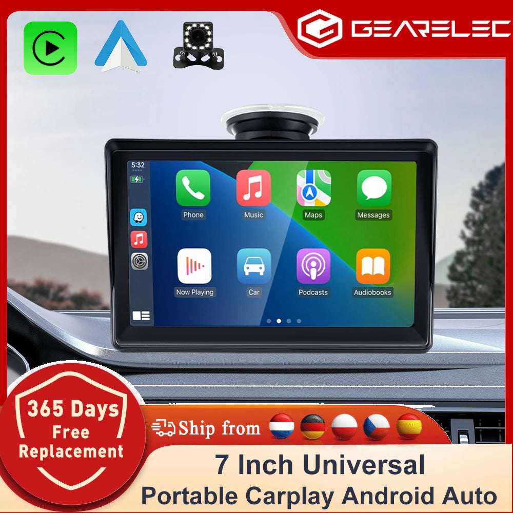 Car Radio Carplay Android Auto Car Stereo Portable Universal Touch Screen Car Multimedia Video Player With Bluetooth AUX