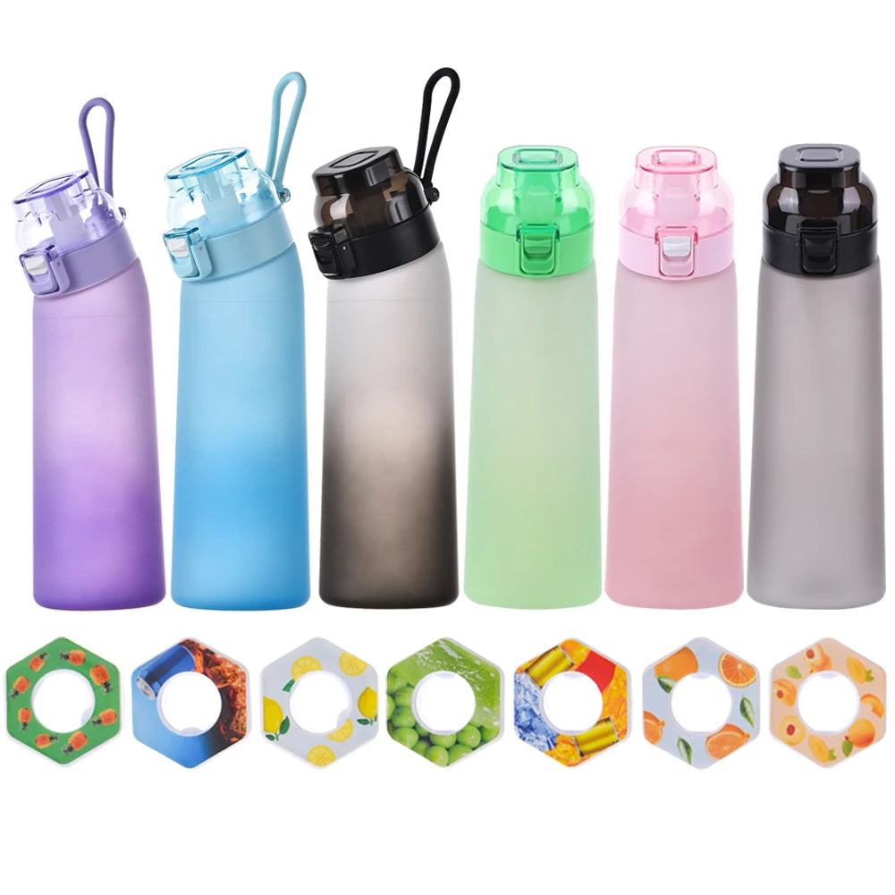 650ML Scent Flavored Water Bottle Scent Water Cup Sports Bottle with 7 Flavor Pods Air Water Up Bottle for Travel Hiking