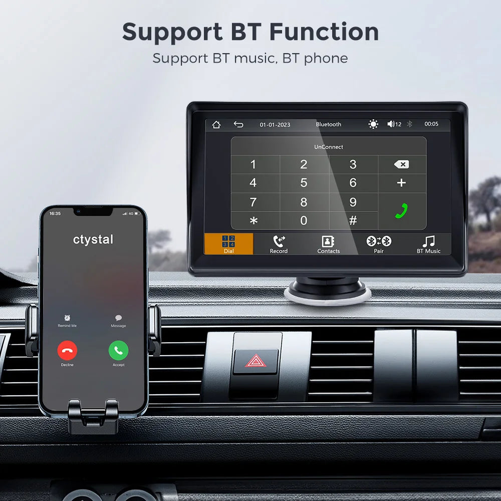 Car Radio Carplay Android Auto Car Stereo Portable Universal Touch Screen Car Multimedia Video Player With Bluetooth AUX